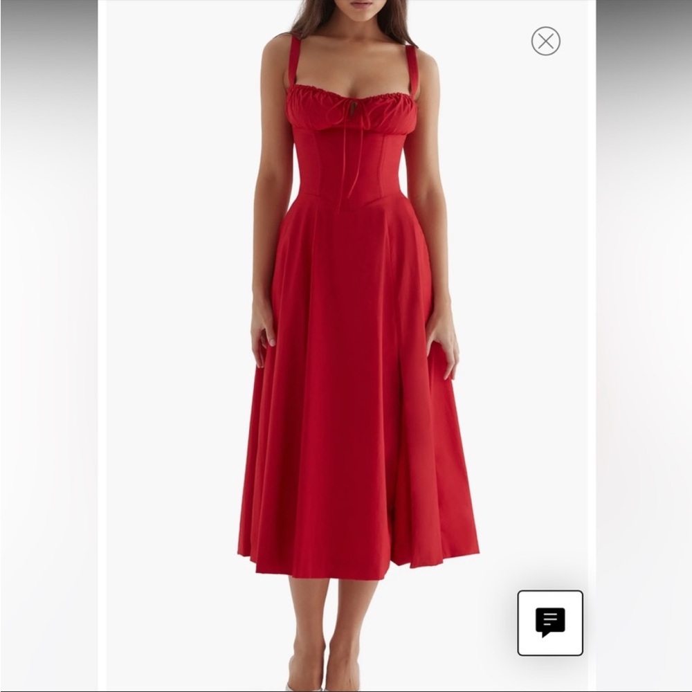 House of CB Red Midi Corset Dress